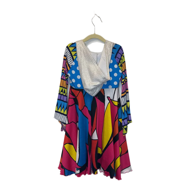 Jersey Dress w/Silver Hood