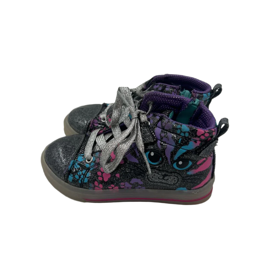 Lace + Zip Up Sneakers / Cat Face