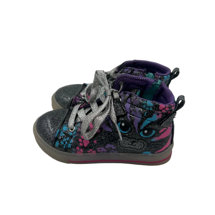 Lace + Zip Up Sneakers / Cat Face