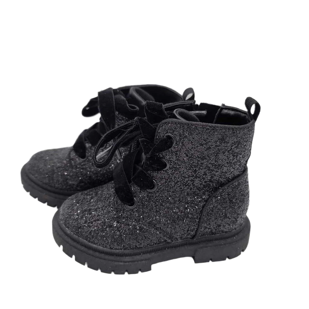 Zip + Lace Up Boots / Glittery