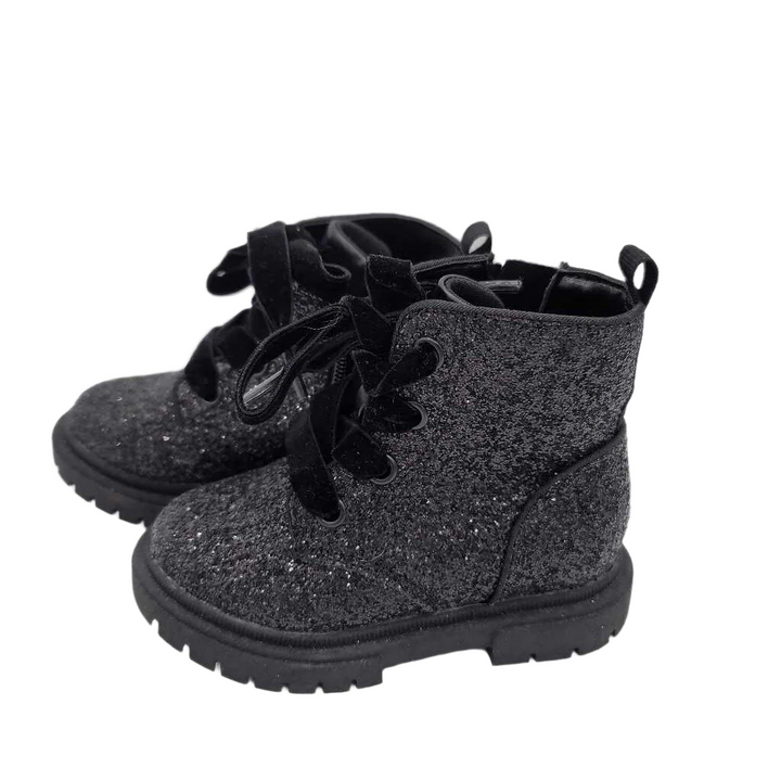 Zip + Lace Up Boots / Glittery