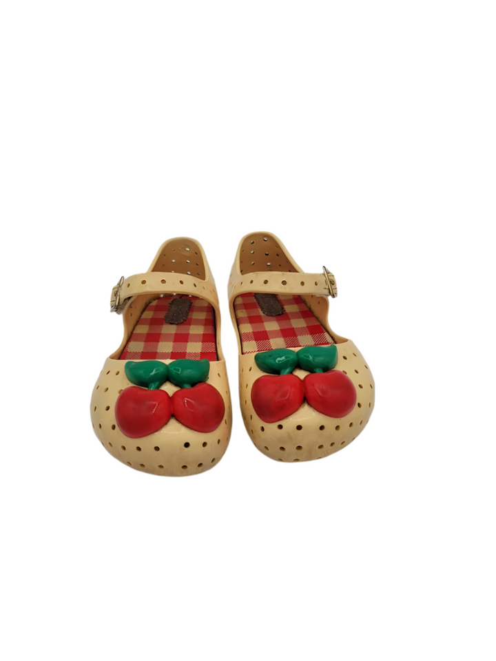Velcro Strap Jelly Shoes/Cherries