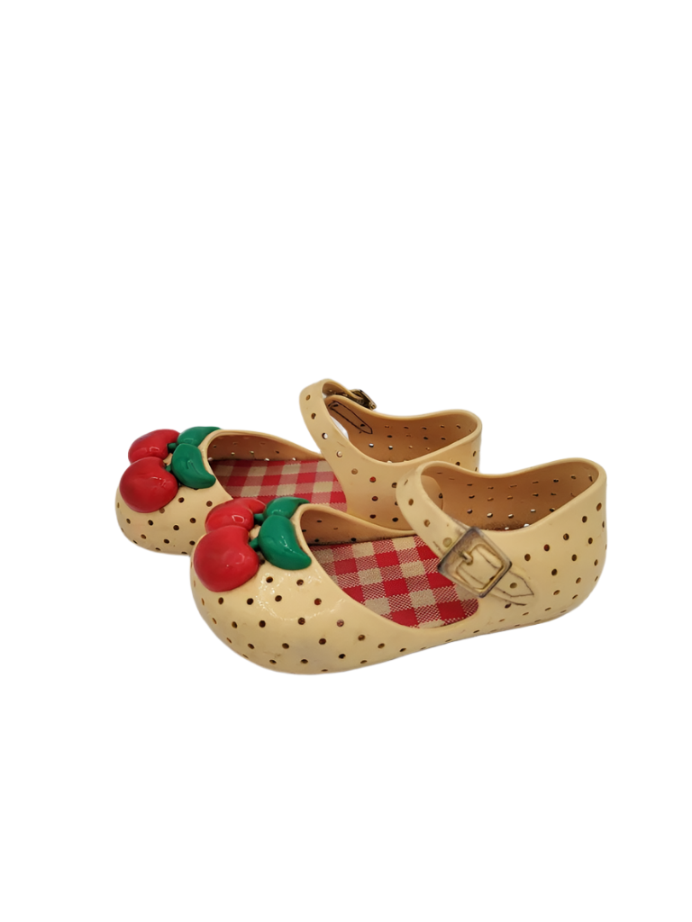 Velcro Strap Jelly Shoes/Cherries