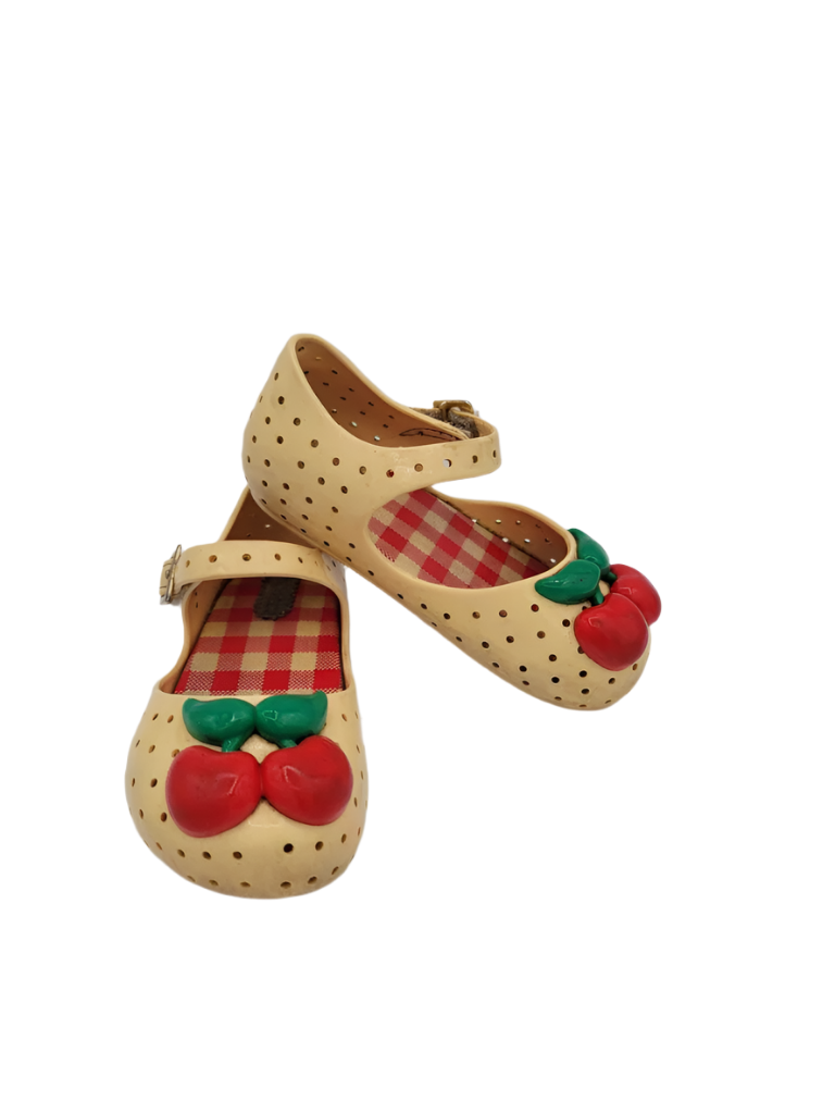 Velcro Strap Jelly Shoes/Cherries