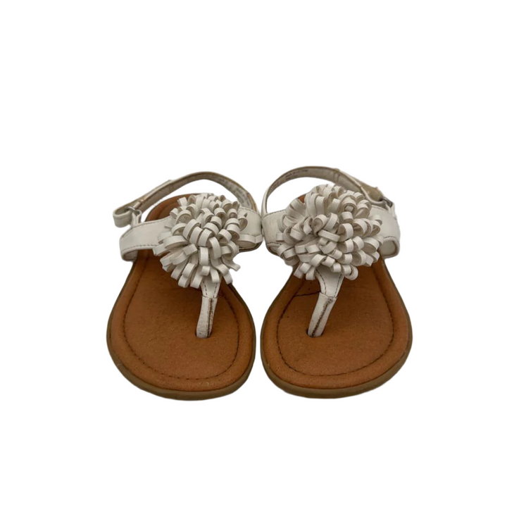 Velcro Strap Sandals/White Flower