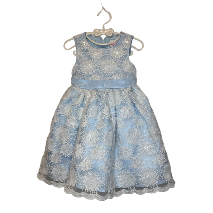 Blue Dress/Sparkle White Flowers
