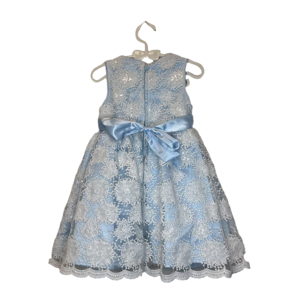Blue Dress/Sparkle White Flowers