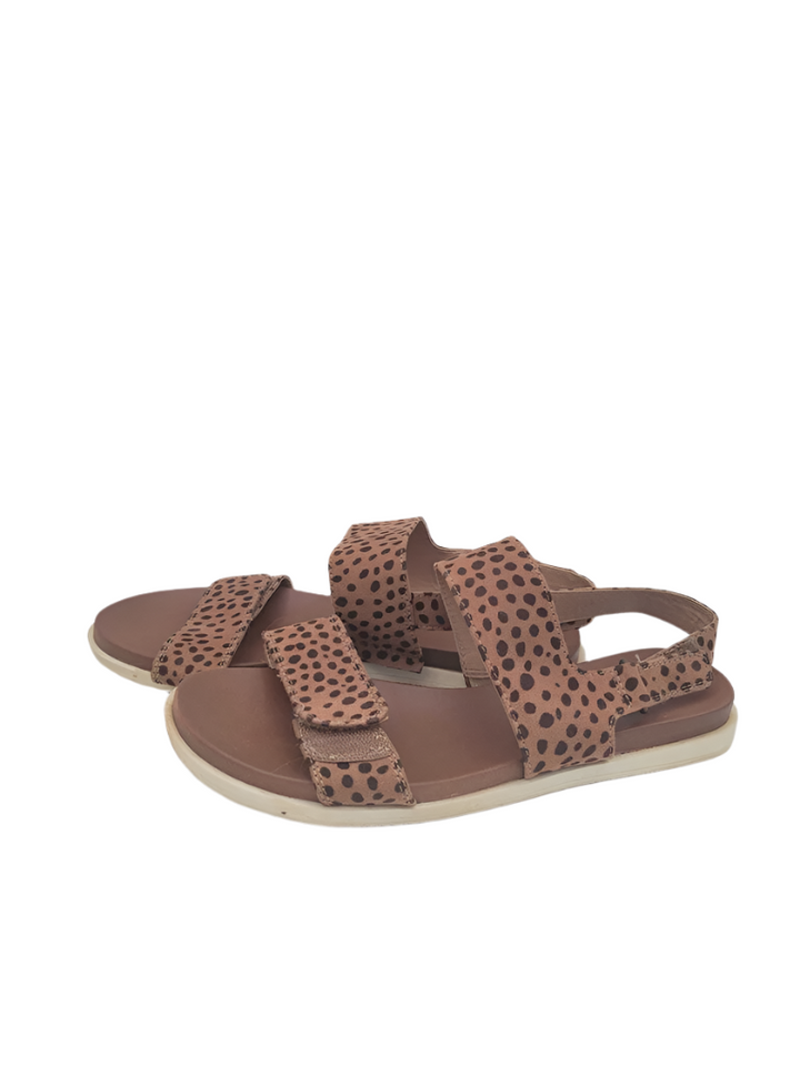 Velcro Clasp Leopard Print Sandals