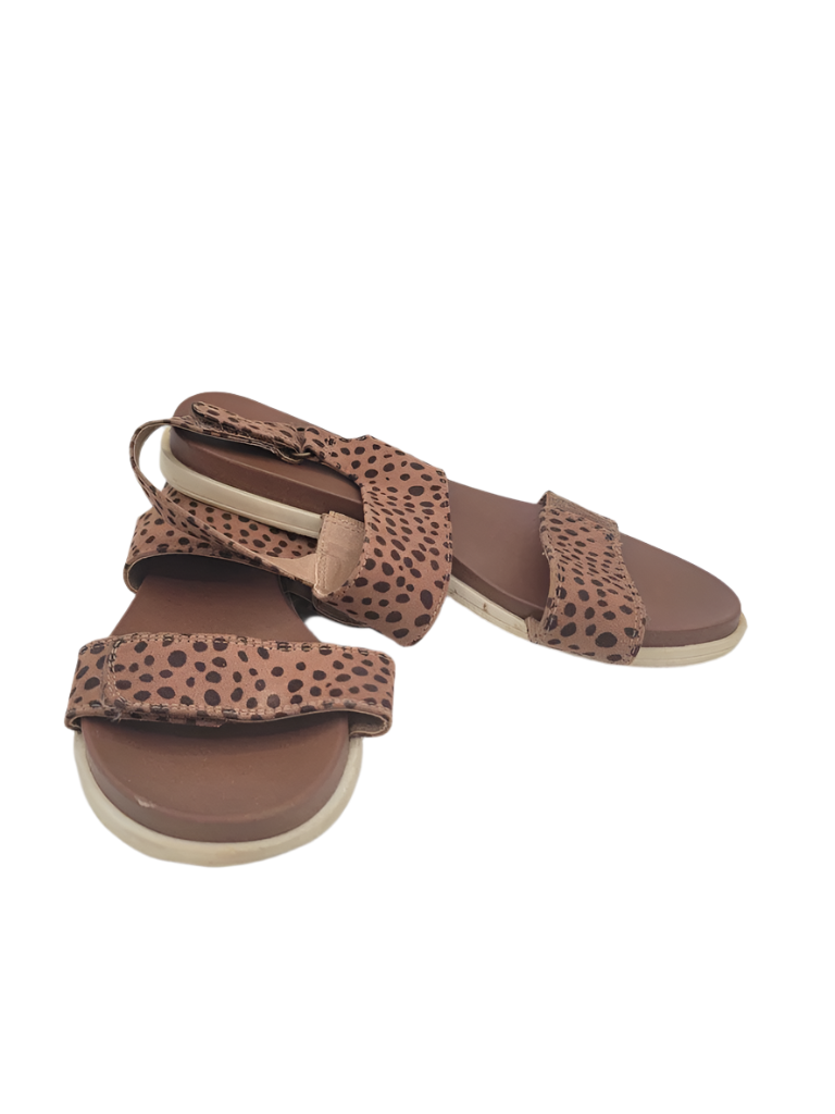 Velcro Clasp Leopard Print Sandals