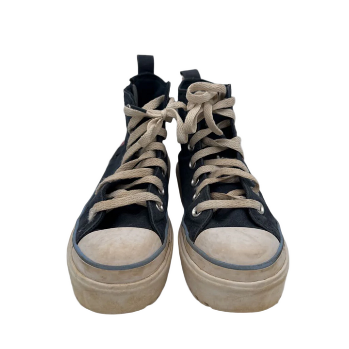 Zip + Lace Up High Top Sneakers