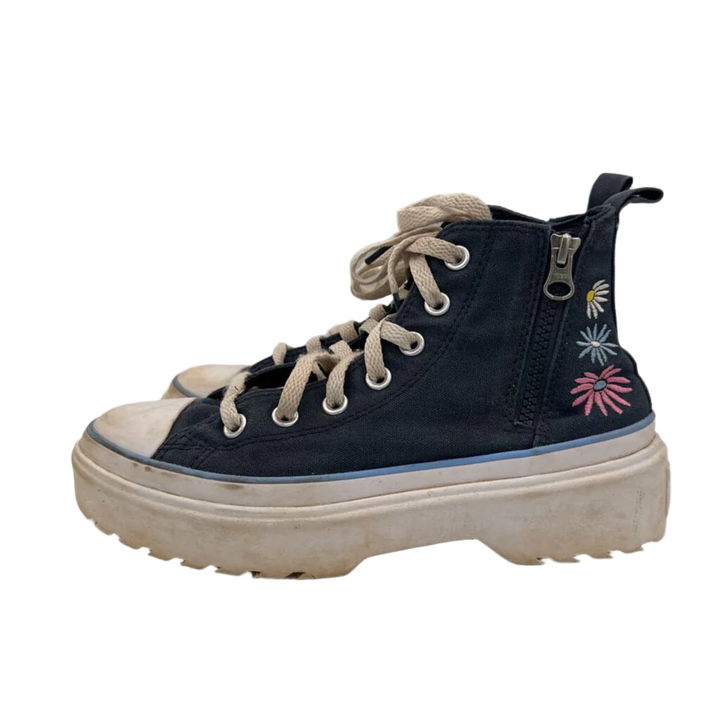 Zip + Lace Up High Top Sneakers