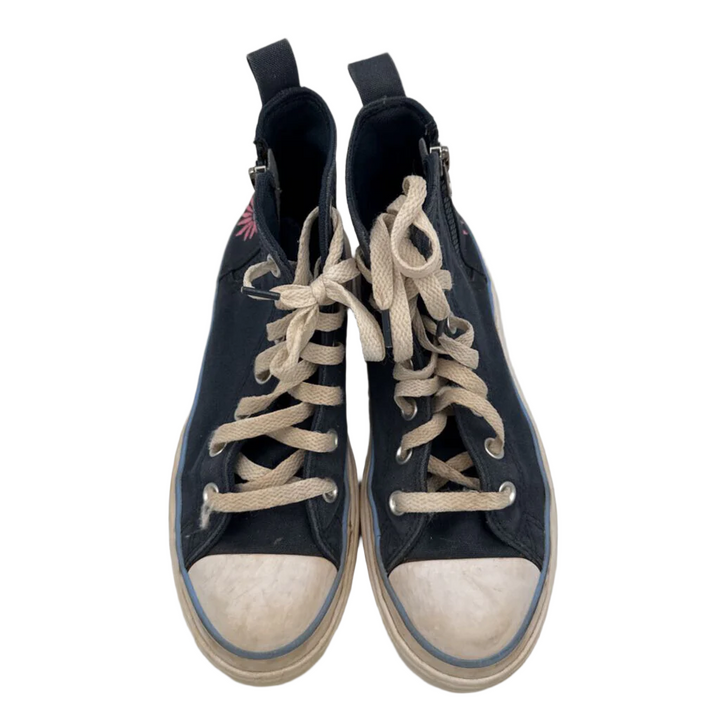 Zip + Lace Up High Top Sneakers
