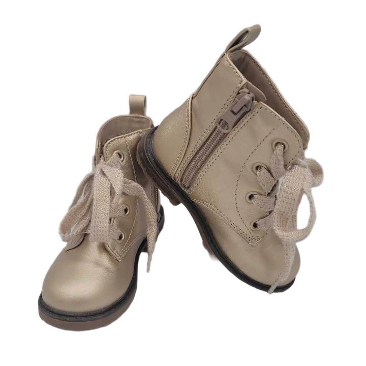 Lace Up Boots/Metallic
