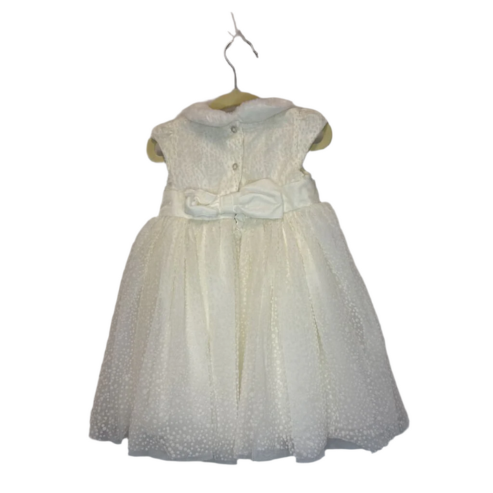 Caped Sleeve Faux Fur Collar Dress