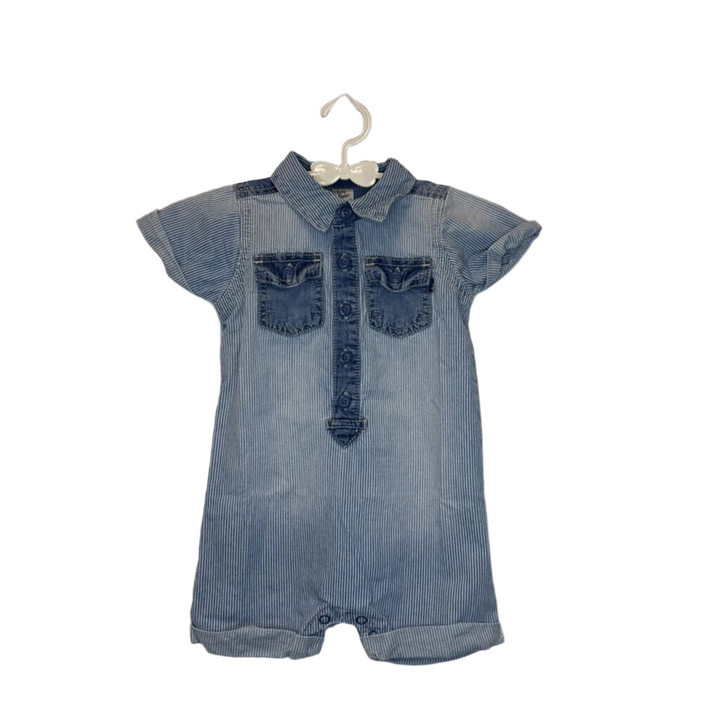 SS Stripe Collared Romper