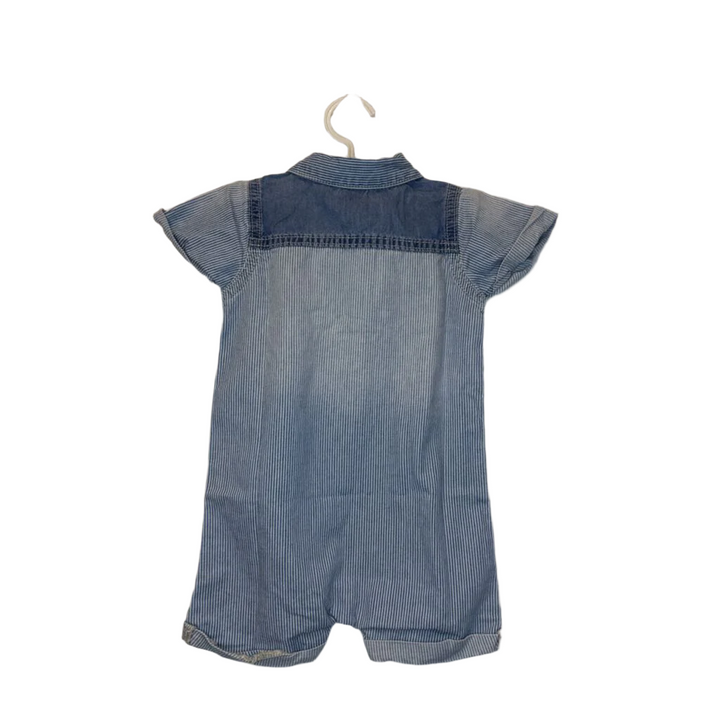 SS Stripe Collared Romper