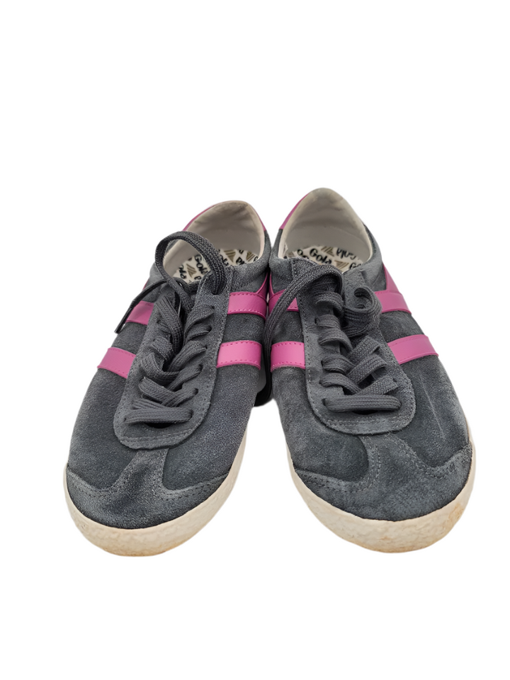 Lace Up Sneakers/Purple Stripes