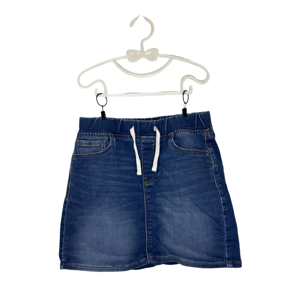 Elastic Waist Denim Skirt