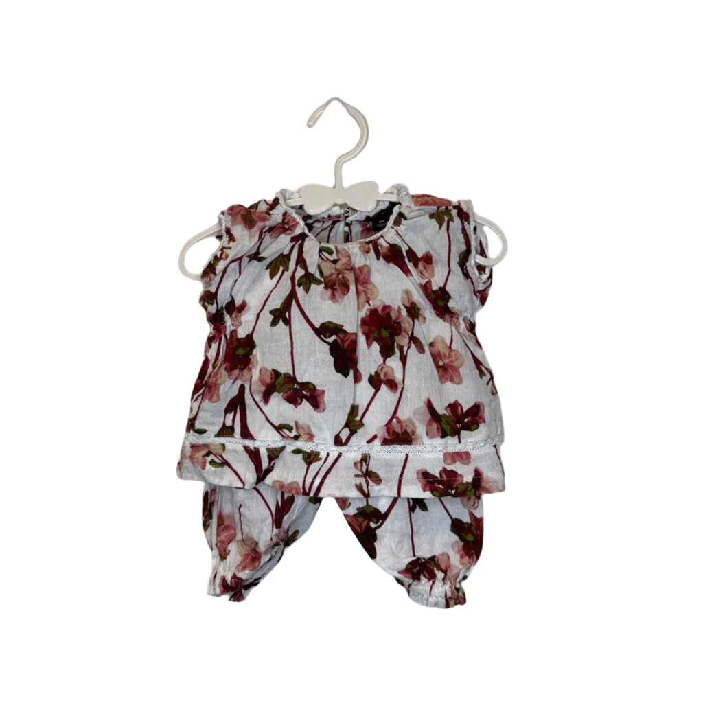 SS Floral Blouse + Diaper Cover