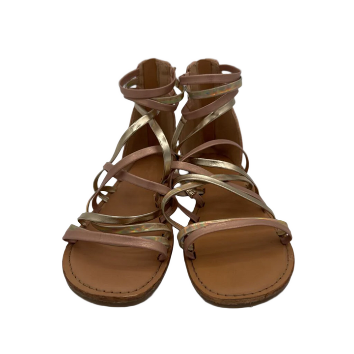 Zip Heel Strappy Sandals