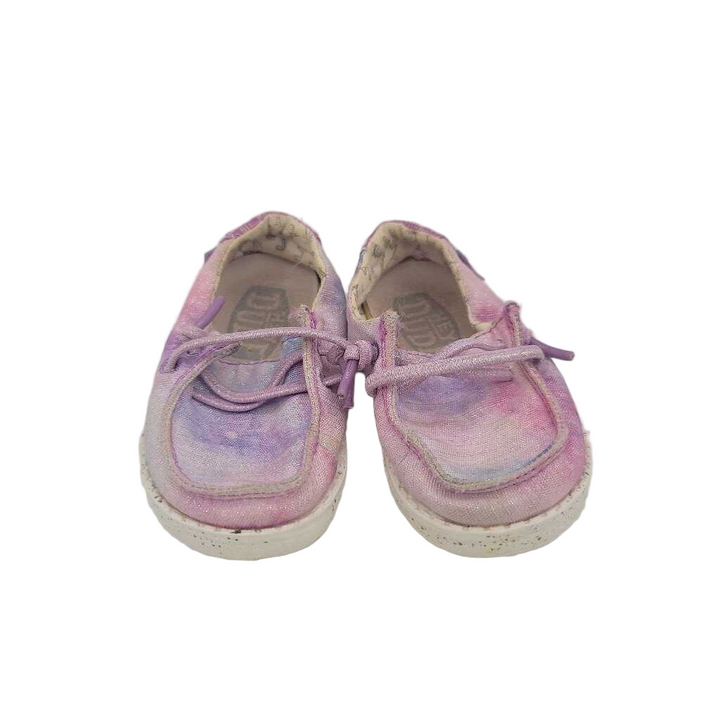 Slip On Striped Canvas Shoes / Glittery