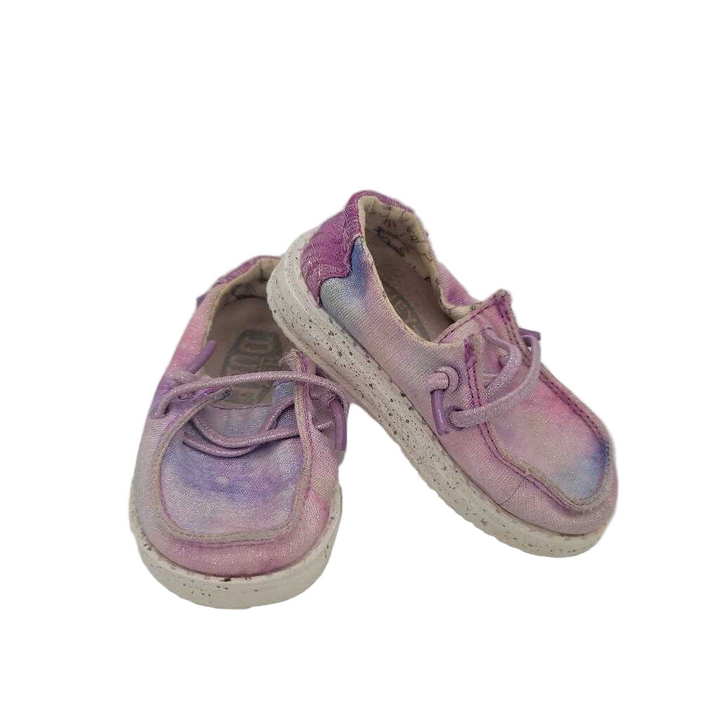 Slip On Striped Canvas Shoes / Glittery