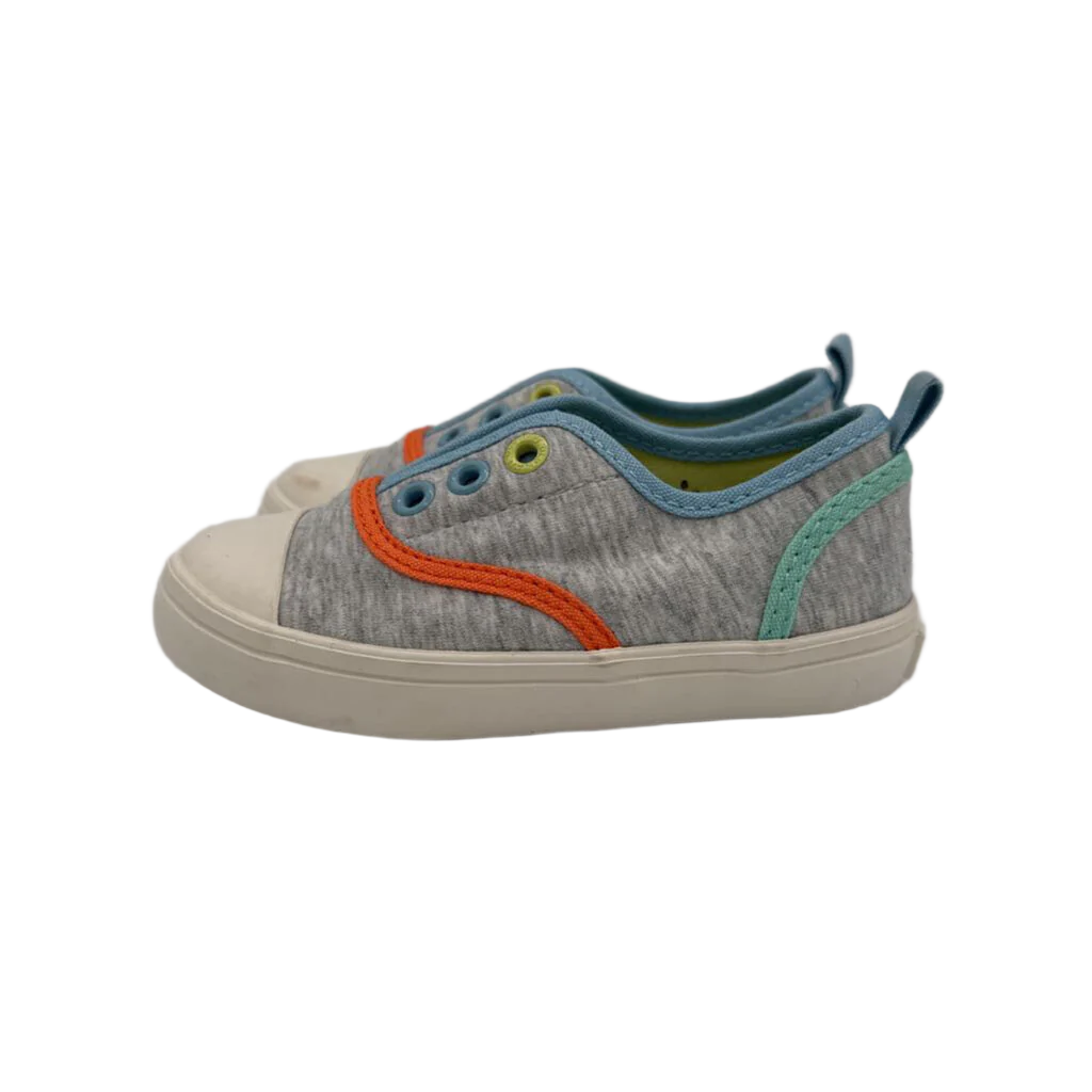 Slip On Sneakers / Orange Blue Stripes