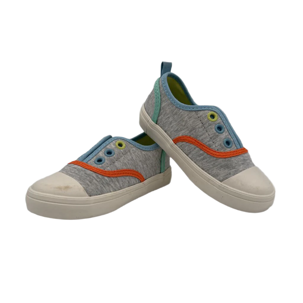 Slip On Sneakers / Orange Blue Stripes