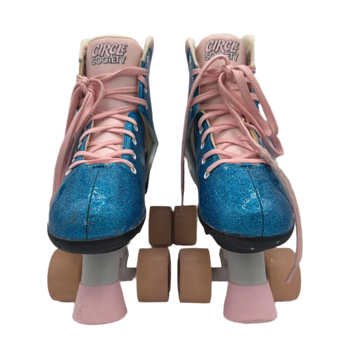 Glittery Lace Up Adjustable Roller Skates