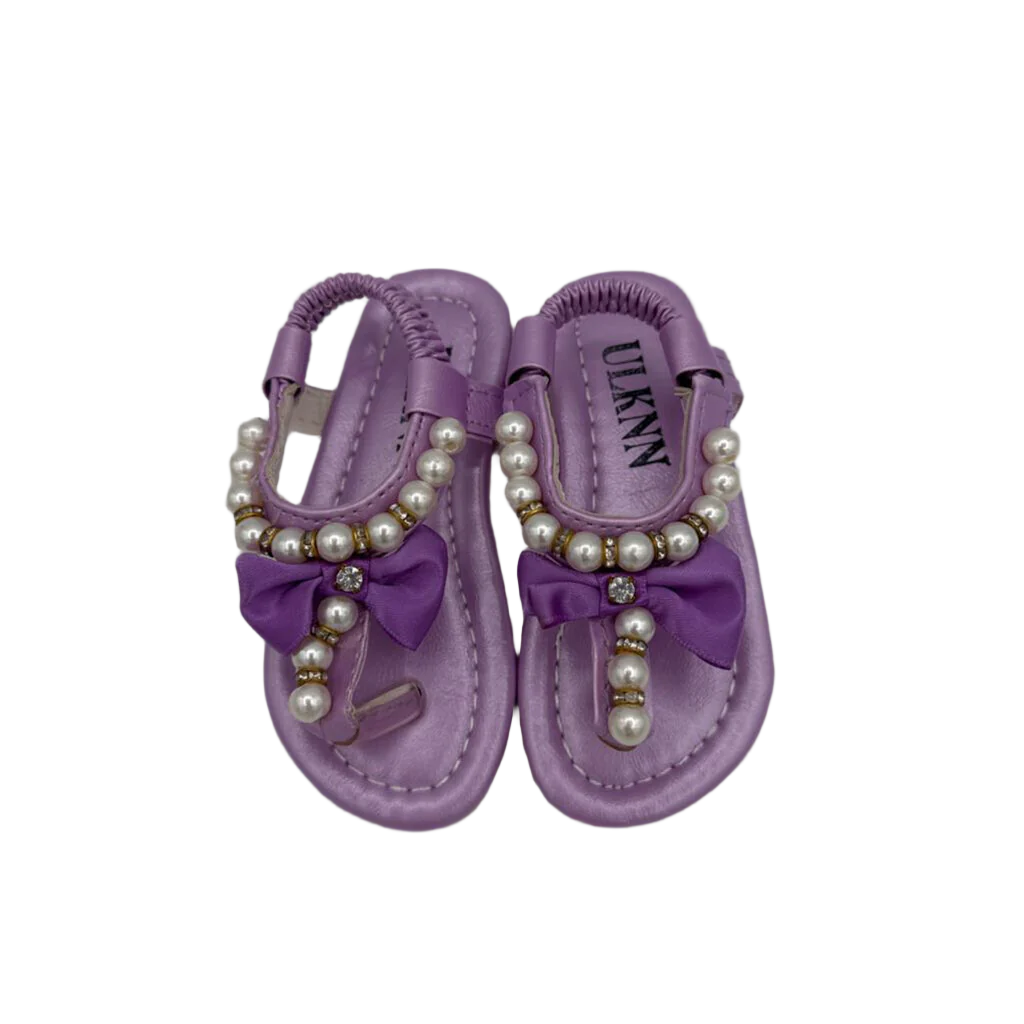 Elastic Sandals w/Pearls
