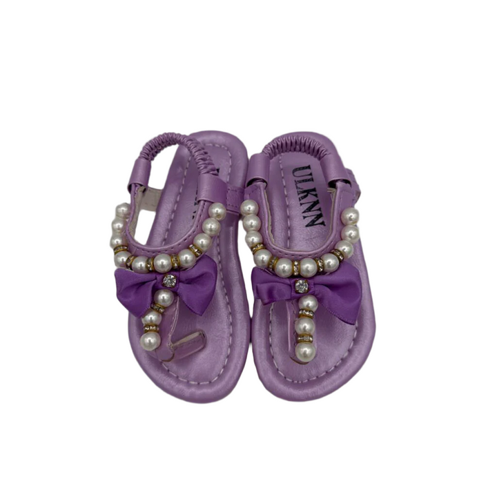 Elastic Sandals w/Pearls