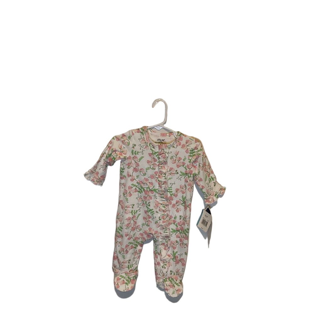 LS Footed Onesie / Flowers