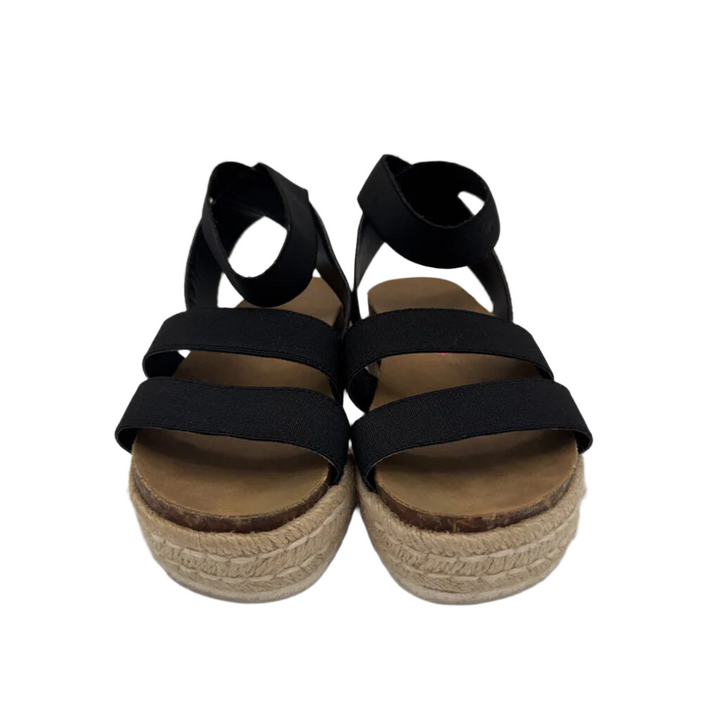 Elastic Strap Wedge Sandals