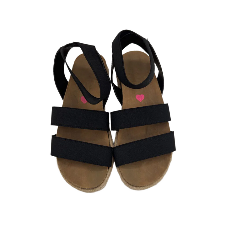 Elastic Strap Wedge Sandals