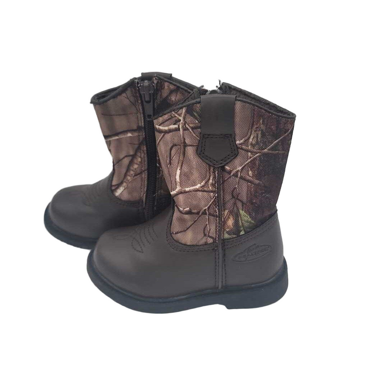 Zip Up Camo Boots