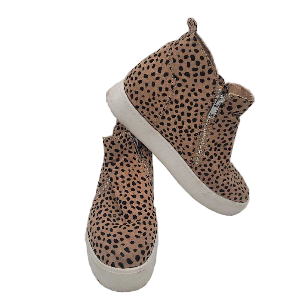 Zip Up Wedge Sneakers / Leopard