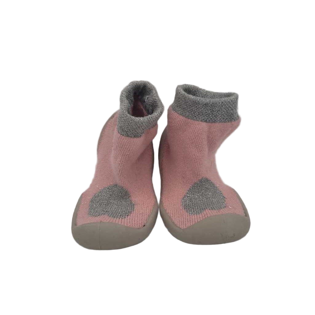 Slip on Sock Shoes/Silver Heart