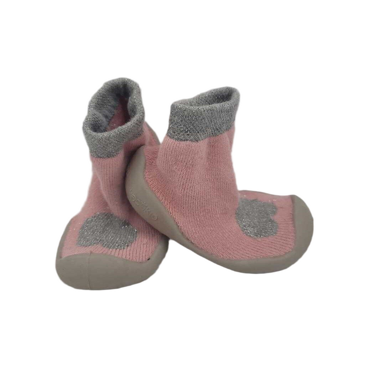 Slip on Sock Shoes/Silver Heart