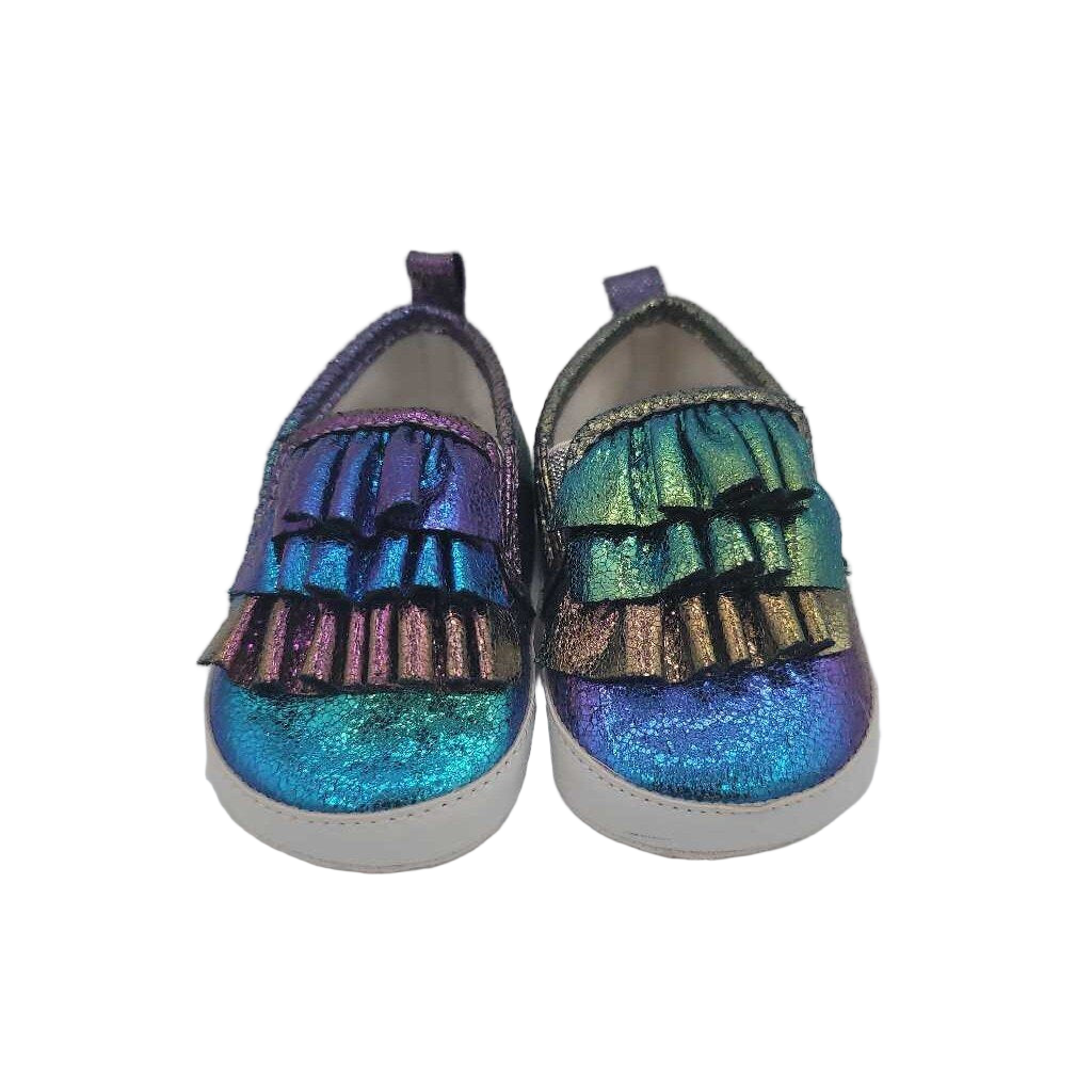 Slip on Shoes/Ruffles Metallic