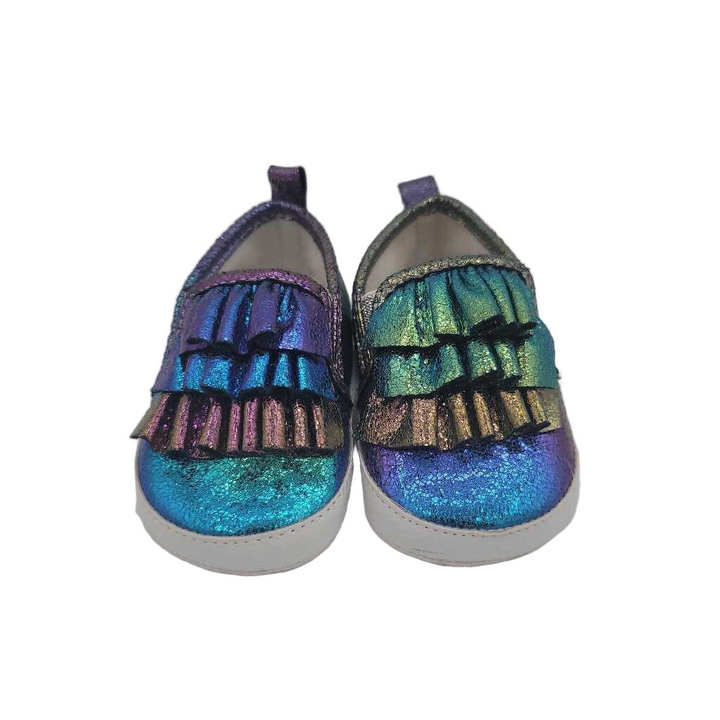 Slip on Shoes/Ruffles Metallic