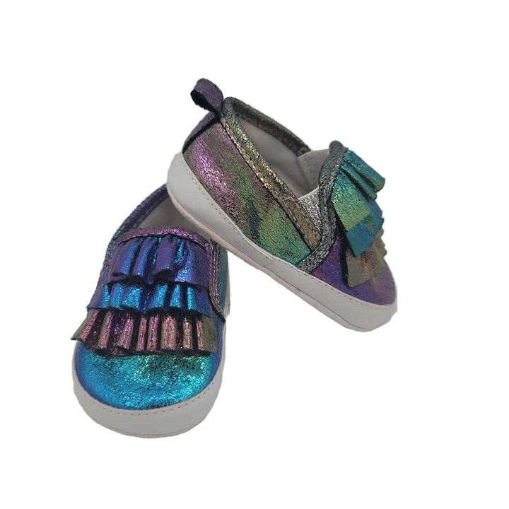 Slip on Shoes/Ruffles Metallic