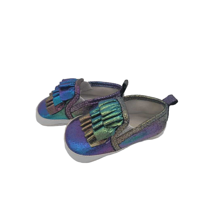 Slip on Shoes/Ruffles Metallic