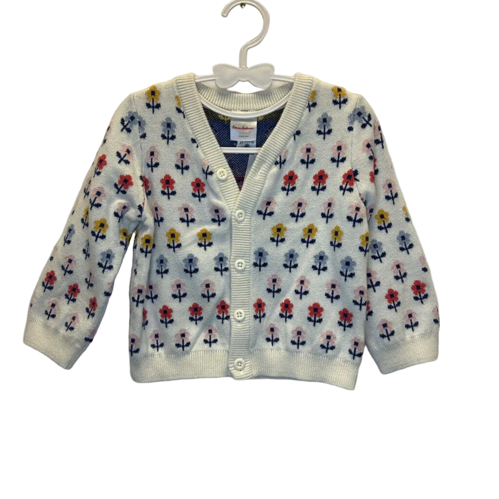 Button Up Cardigan Sweater / Flowers