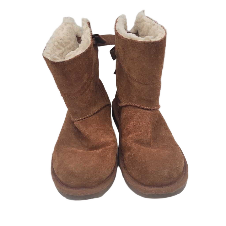 Pull On Fur Lined Boots / Ribbon Back