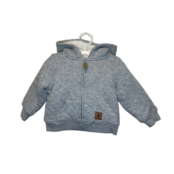 Zip Up Fleece Line Hoodie