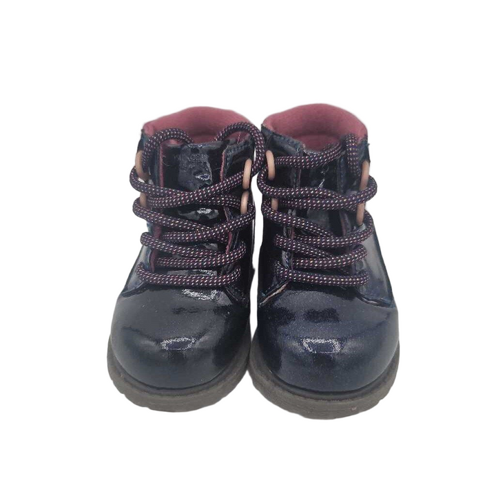 Lace Up Patent Leather Boots