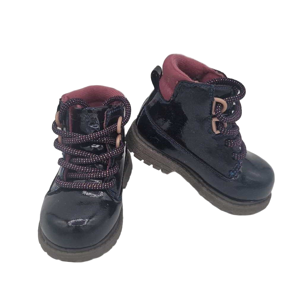 Lace Up Patent Leather Boots