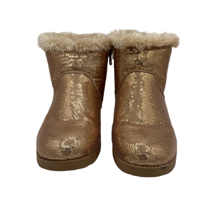 Zip Up Fur Lined Sequin Boots