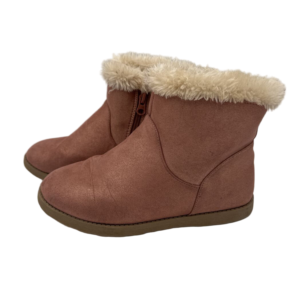 Zip Up Fur Lined Glittery Boots
