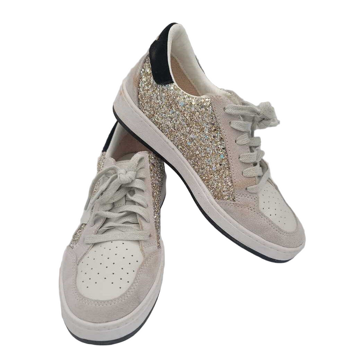 Lace Up Sneakers / Stars + Glitter
